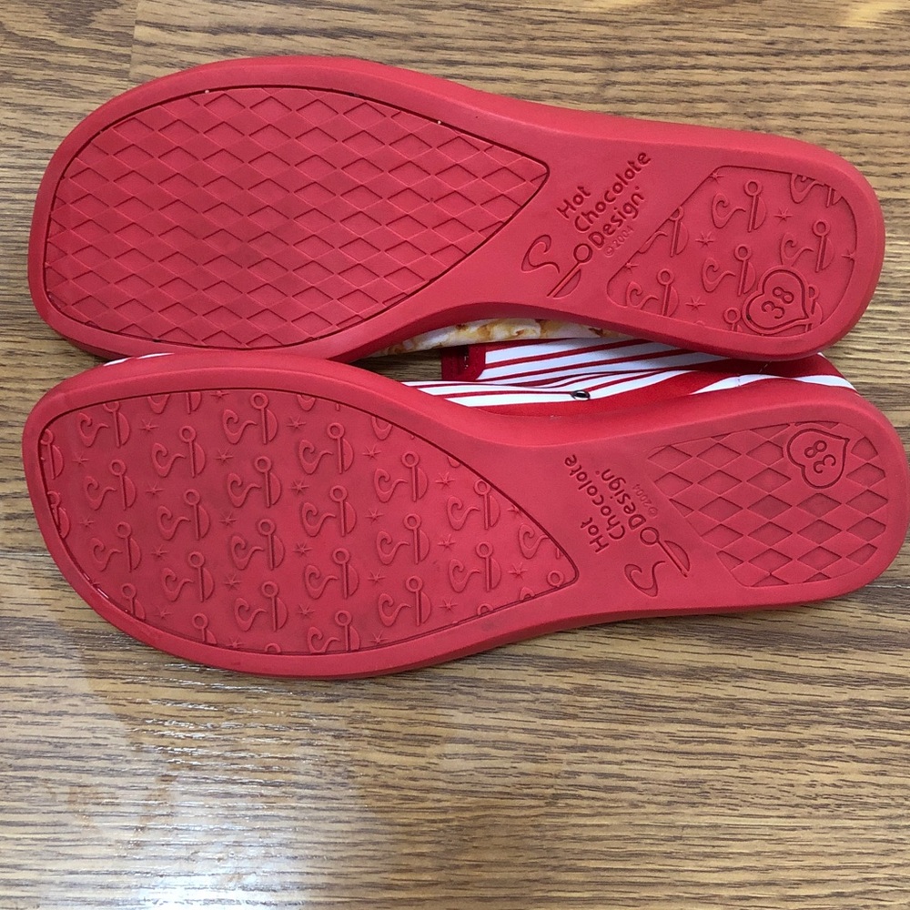 Hot Chocolate Popcorn Mary Janes Red Novelty Flats size 38 (US Size 8) - Picture 7 of 9